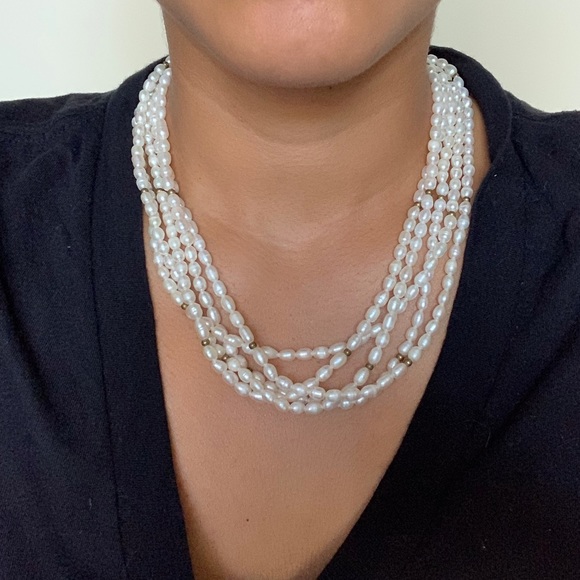 [SOLD] Ivory Layer Bead Necklace and Bracelet - Picture 4 of 4